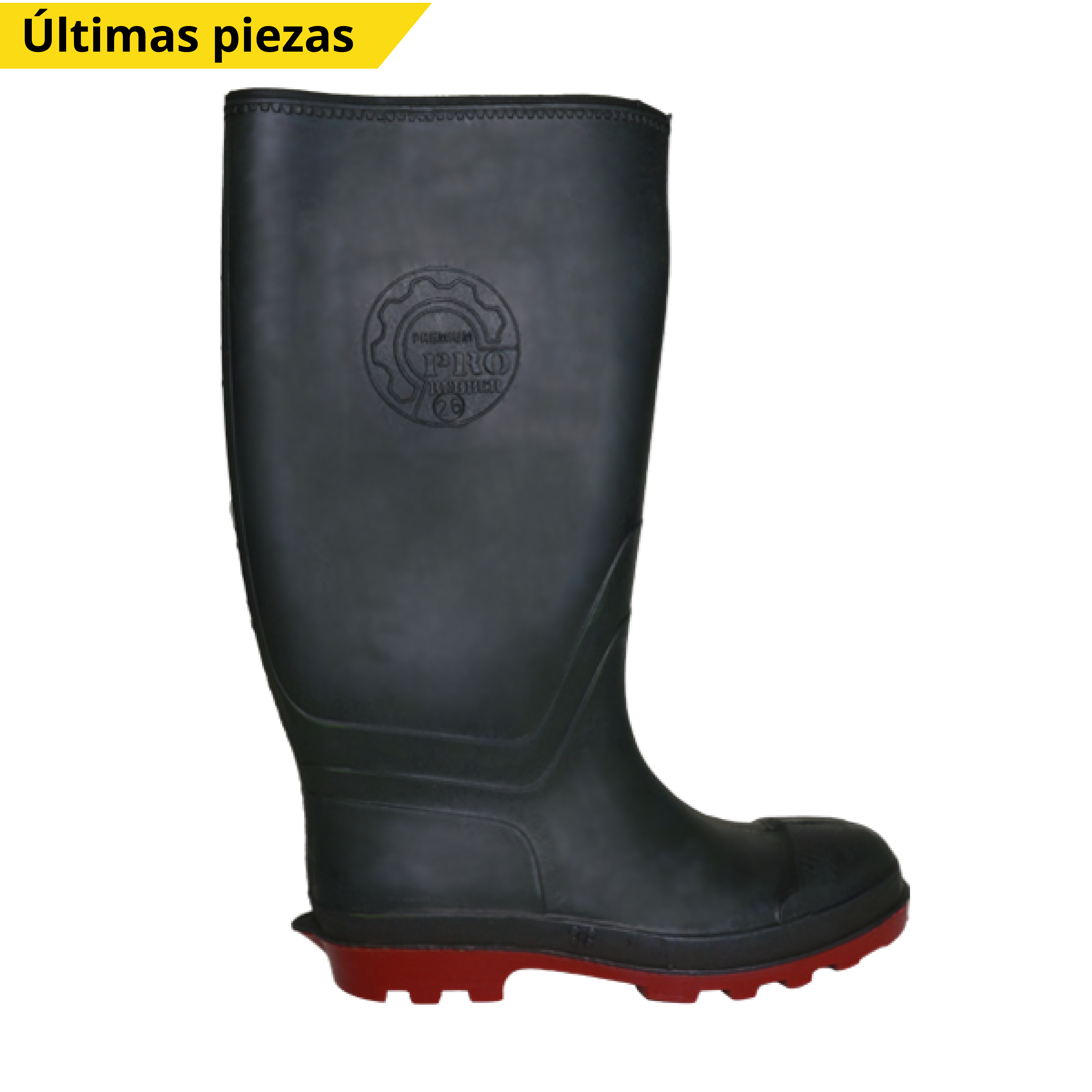 BOTA INDUSTRIAL SANITARIA CON CASCO PRO RUBBER NEGRO IIC
